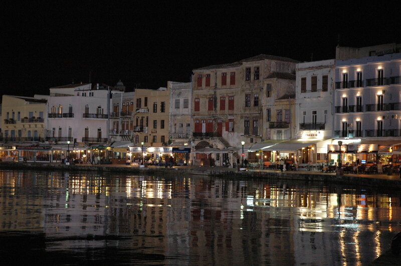 Nighttime Harbor Scene — Black