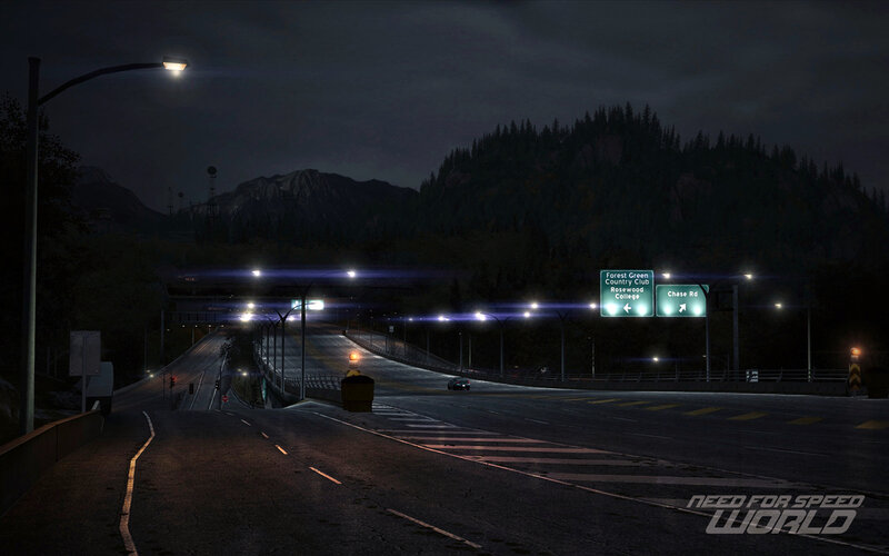 Nighttime highway scene
