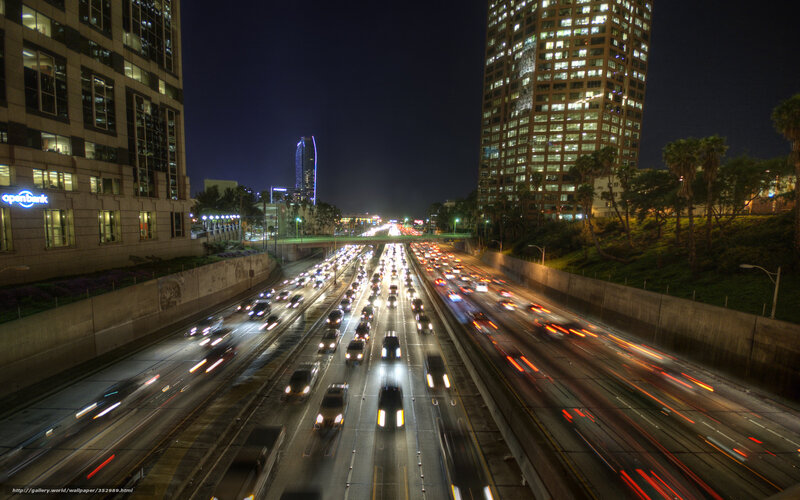 Nighttime Highway Traffic — Black, Dramatic