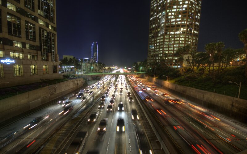 Nighttime Highway Traffic — Black