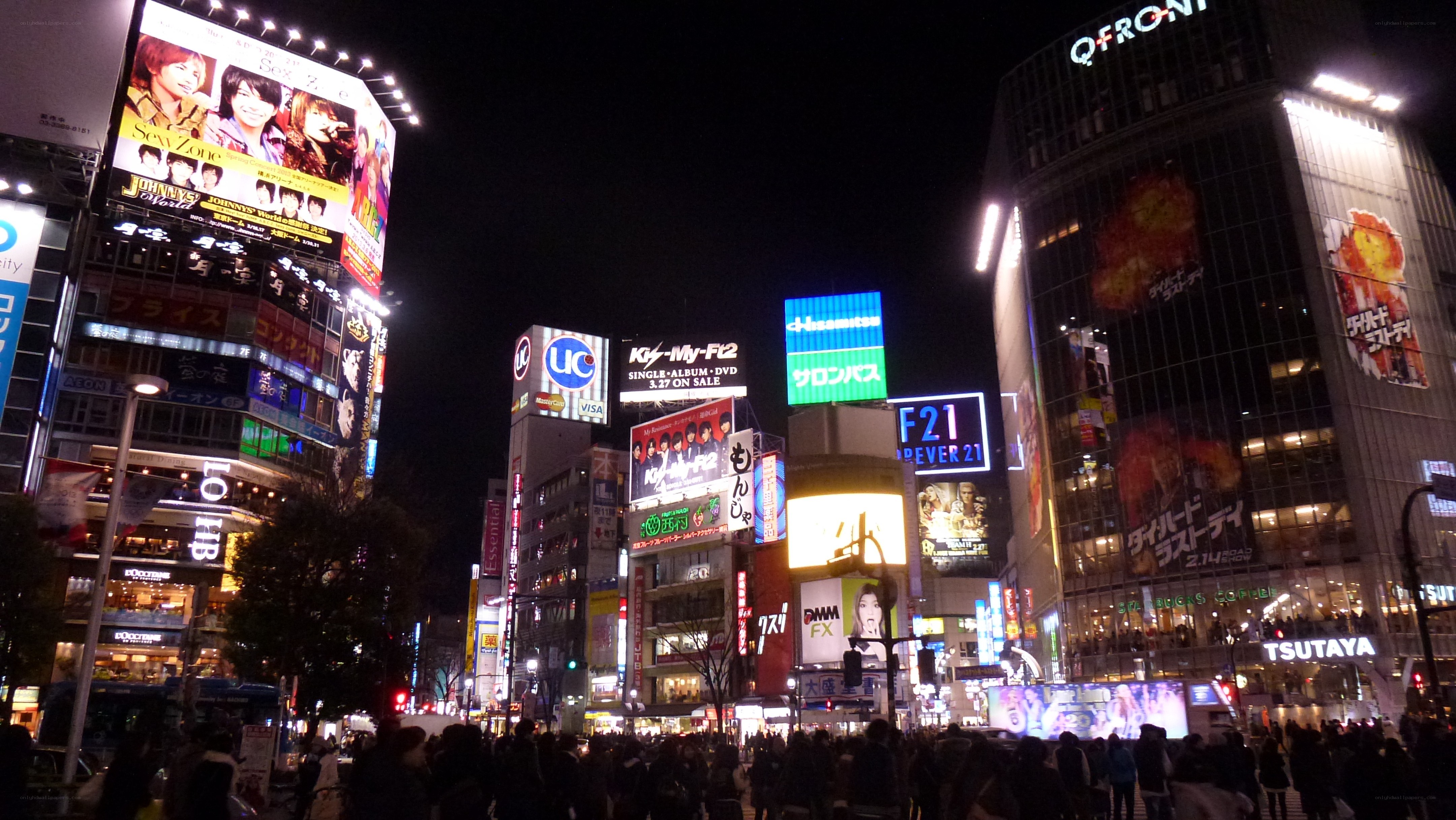 Nighttime in Shibuya Crossing