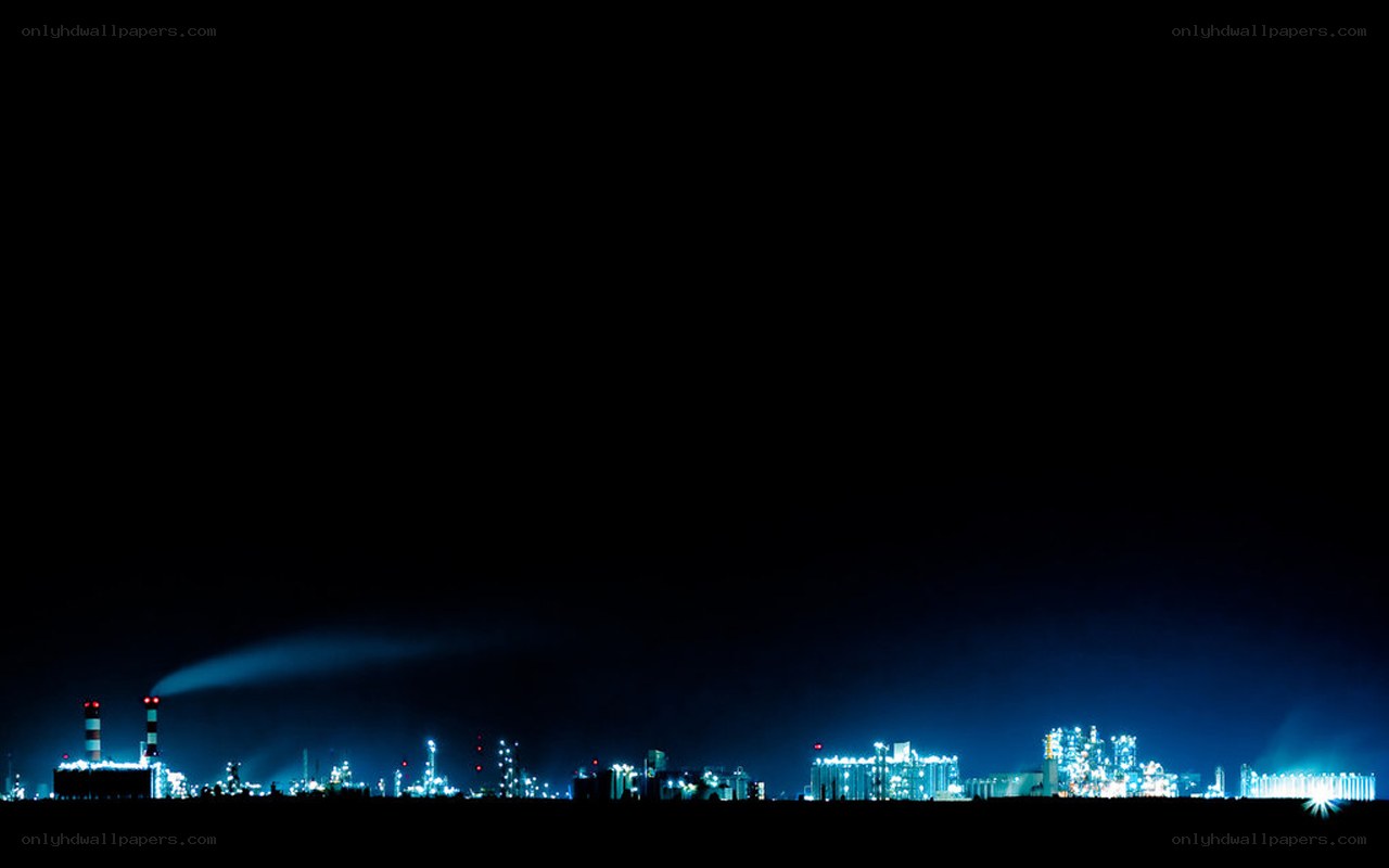 Nighttime industrial complex