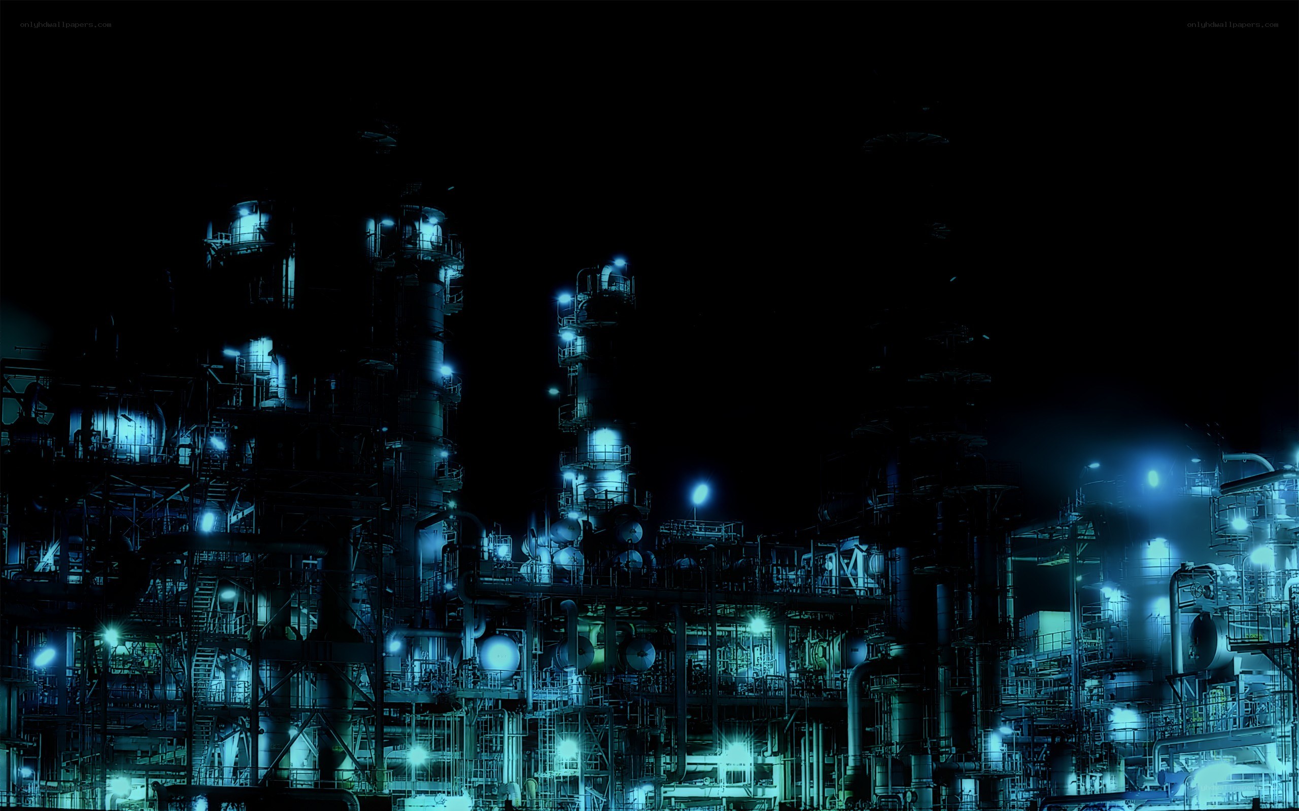 nighttime industrial complex