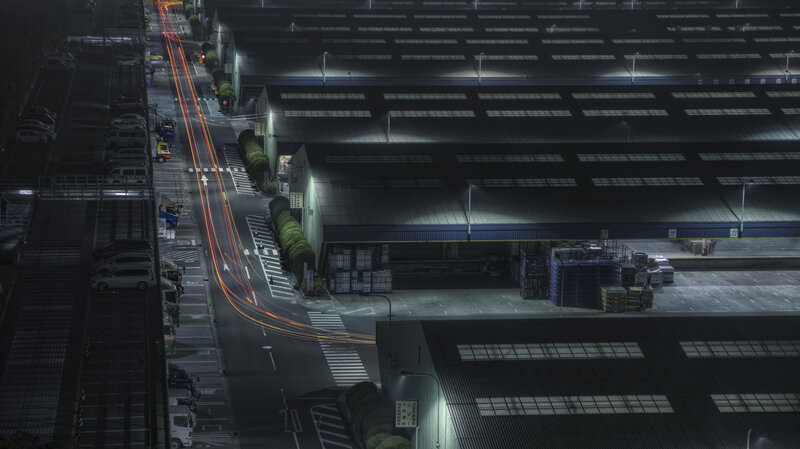 Nighttime Industrial Complex — Black
