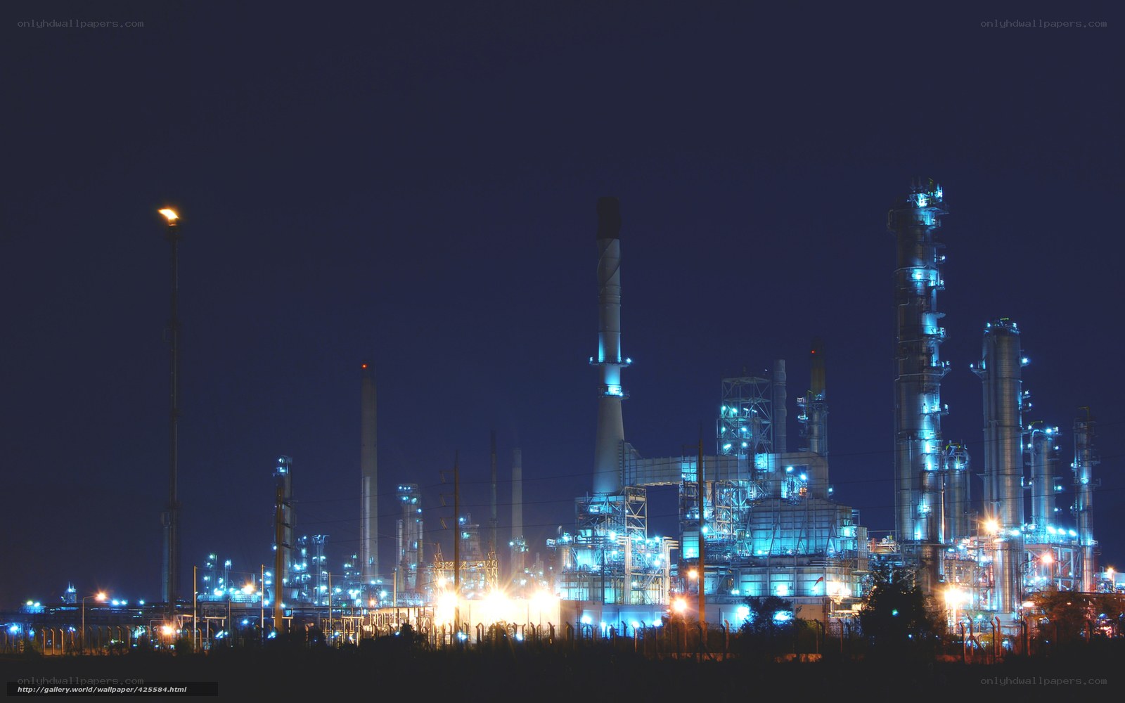 nighttime industrial complex