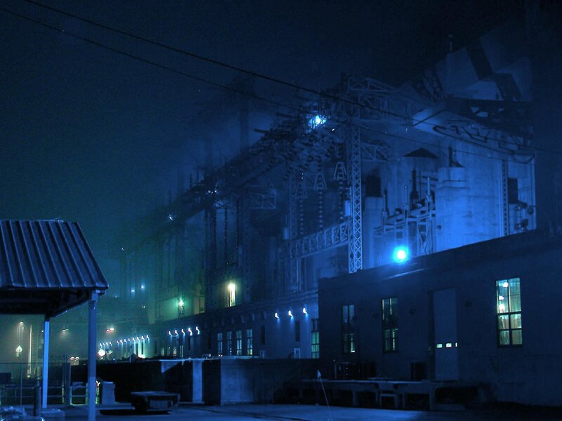 Nighttime industrial facility