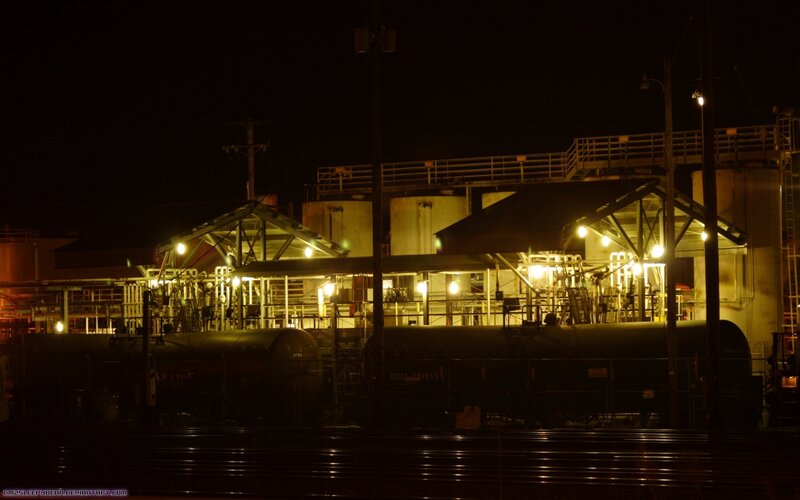 Nighttime industrial facility