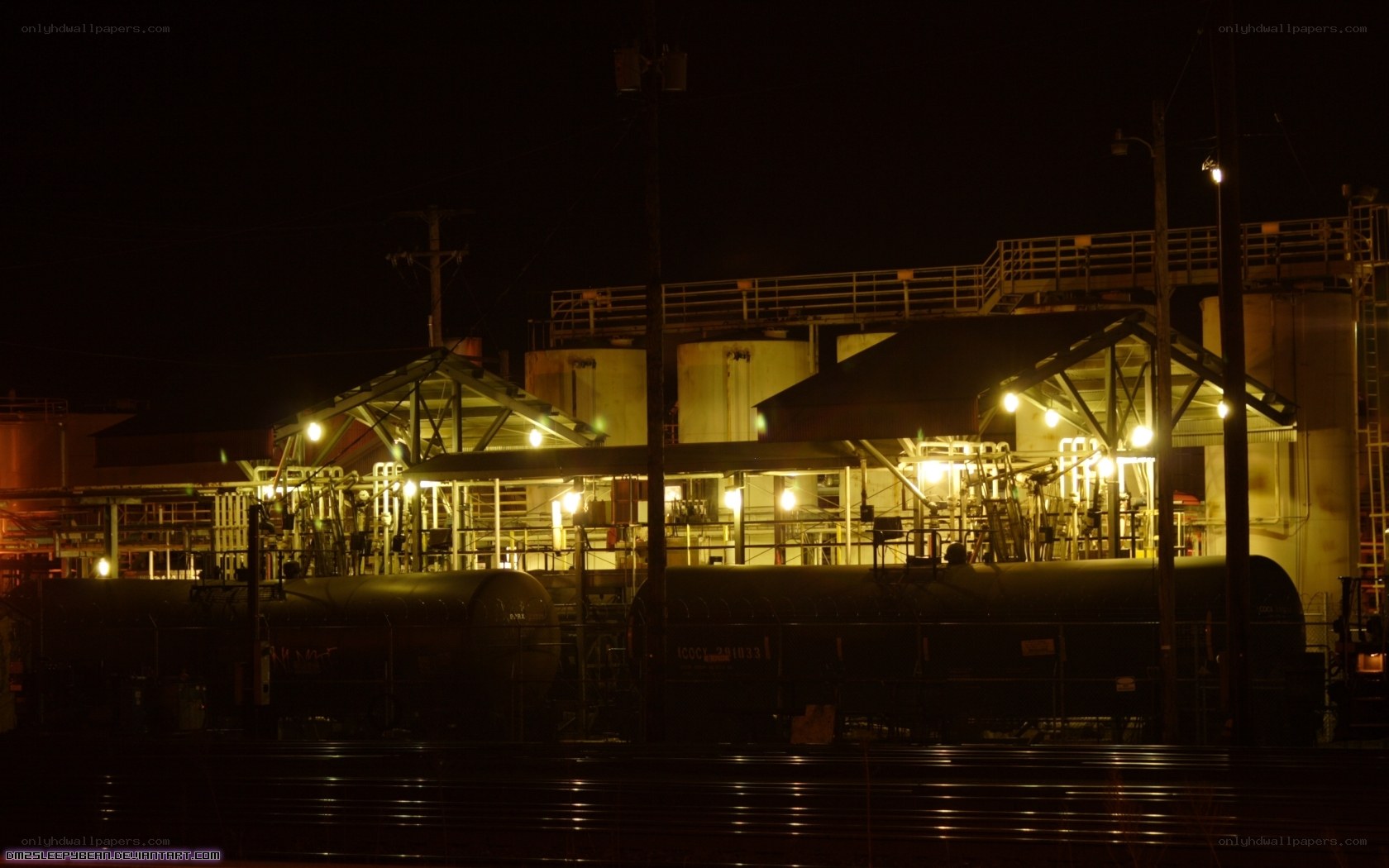 Nighttime industrial facility