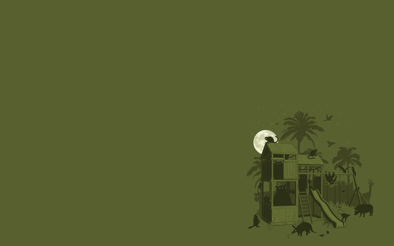 Nighttime jungle playset