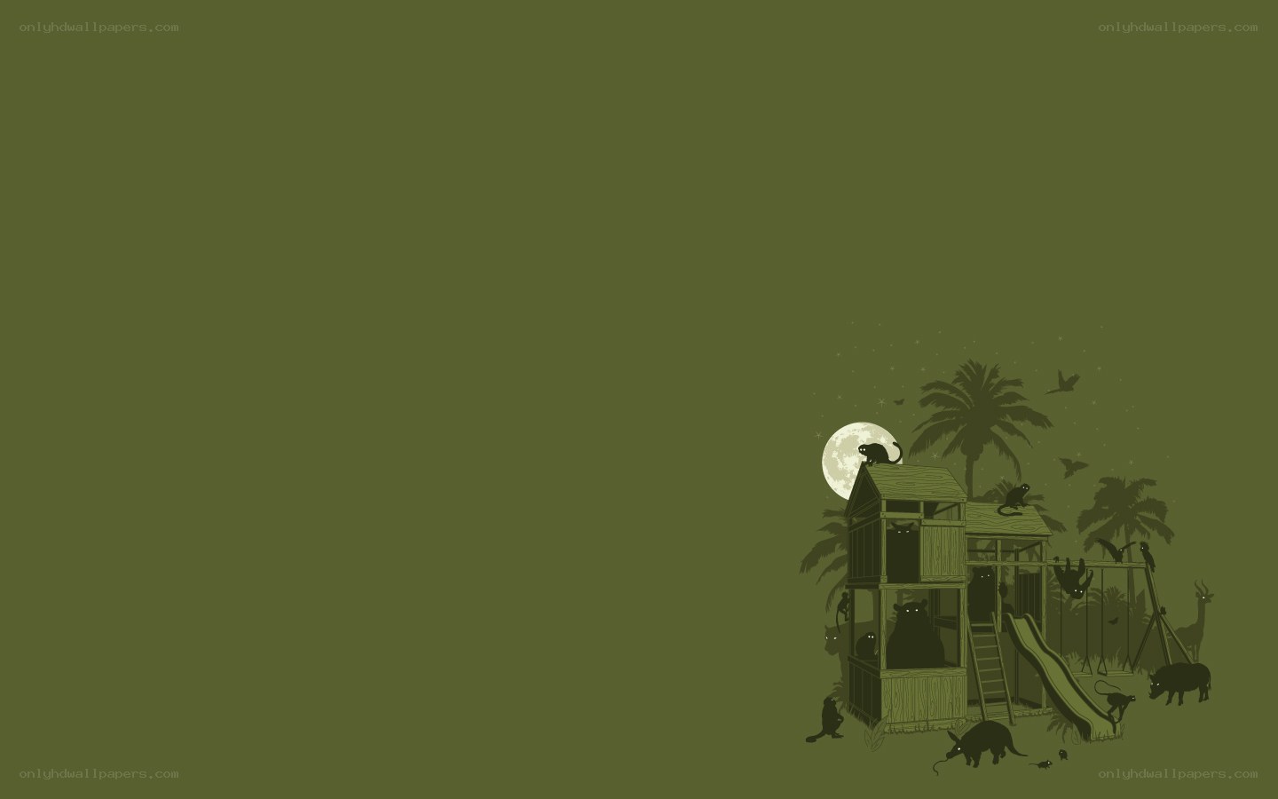 Nighttime jungle playset