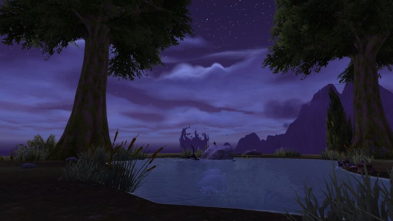 Nighttime Lake Scene — Purple