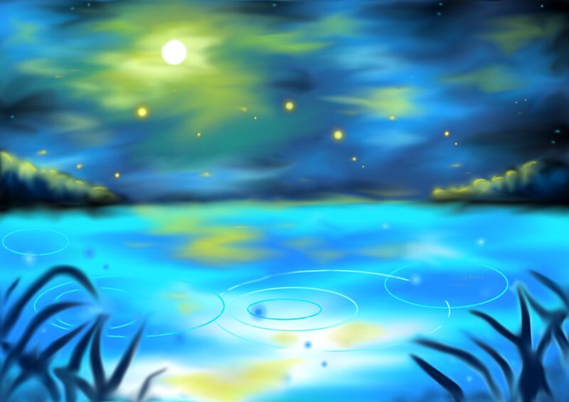 Nighttime Lake Scene