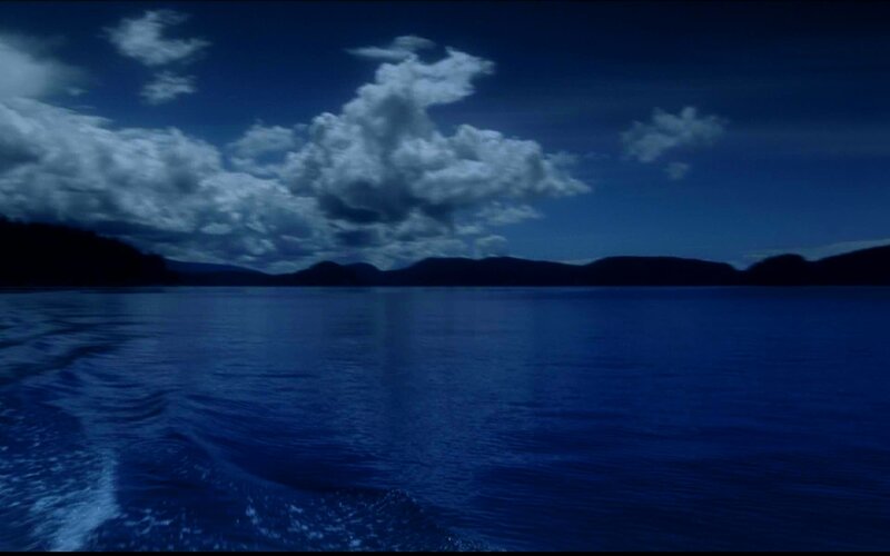 nighttime lake view from boat