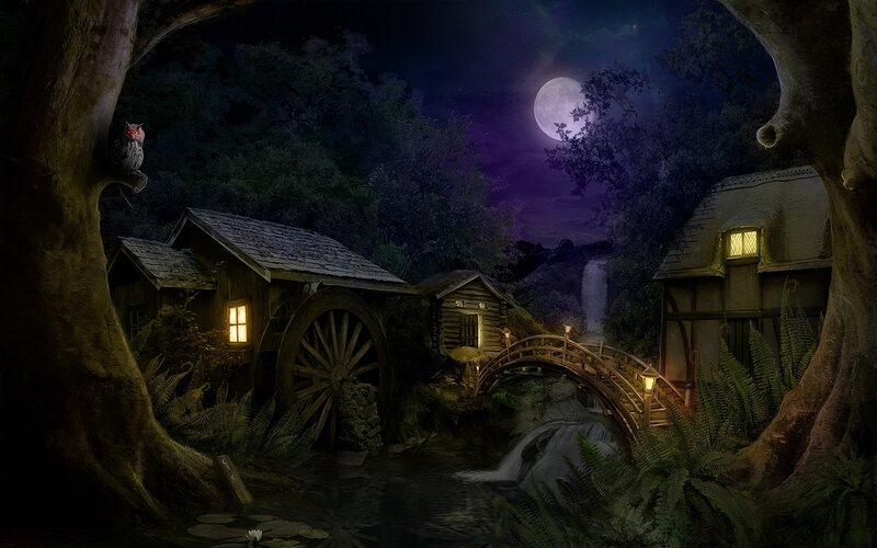 Nighttime Mill Village