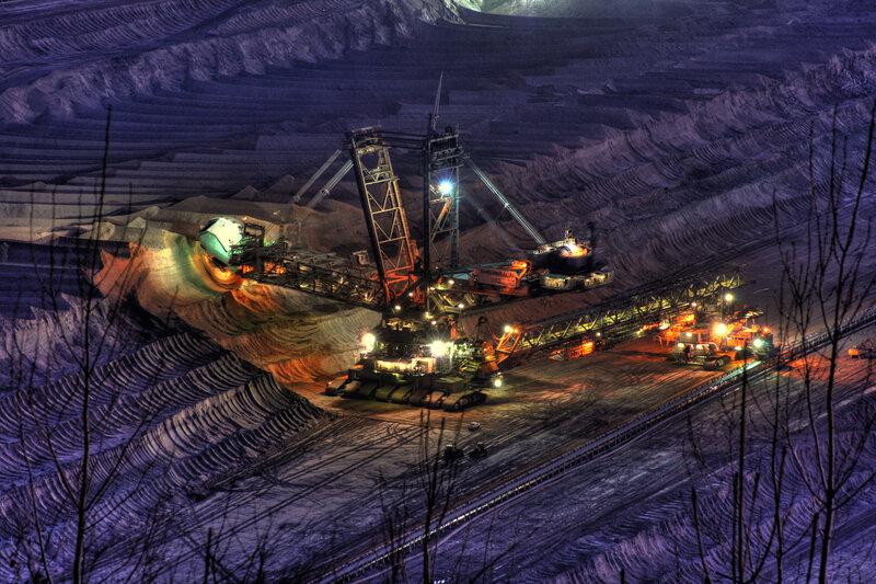 Nighttime mining operation