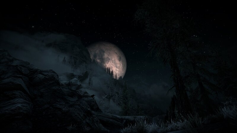 Nighttime mountain landscape