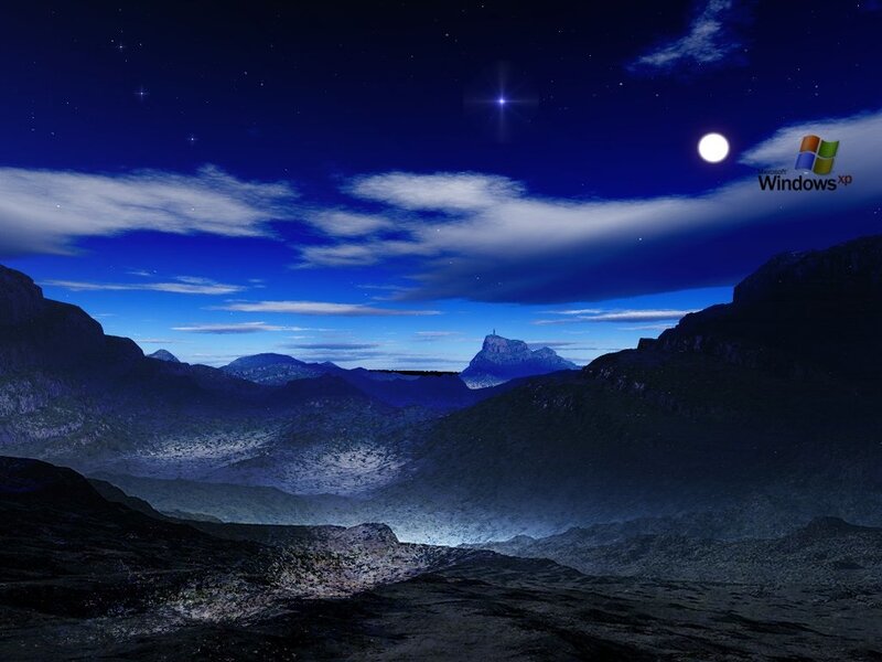 Nighttime mountain landscape