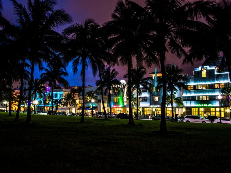 Nighttime Ocean Plaza