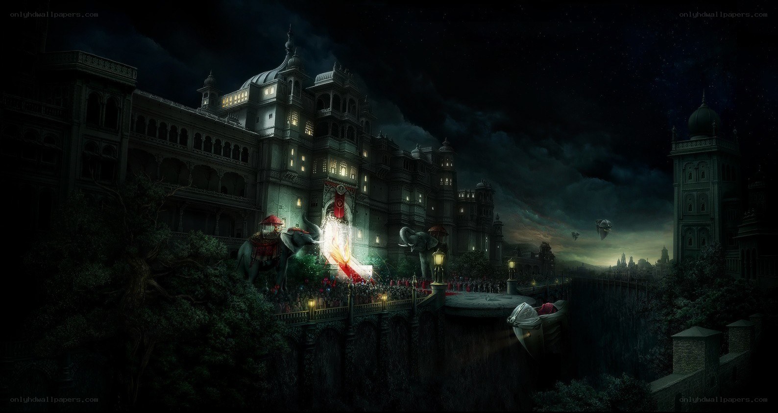 Nighttime palace celebration