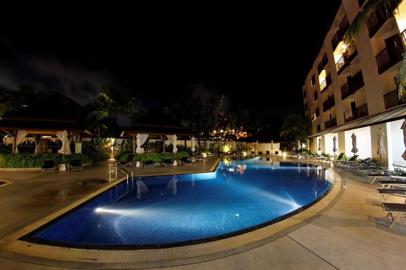 Nighttime pool at resort