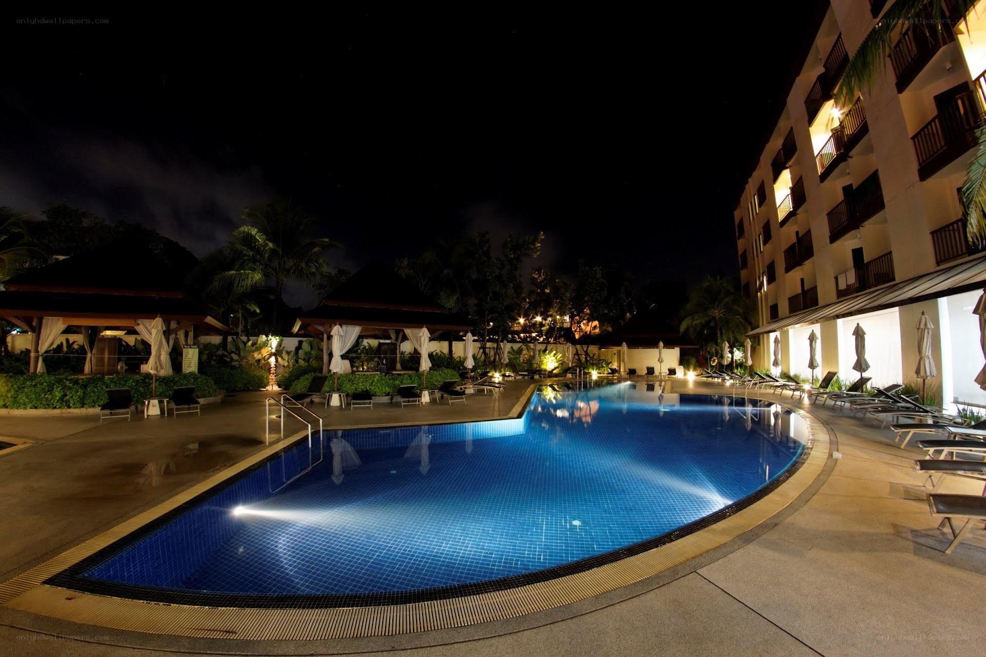 Nighttime pool at resort