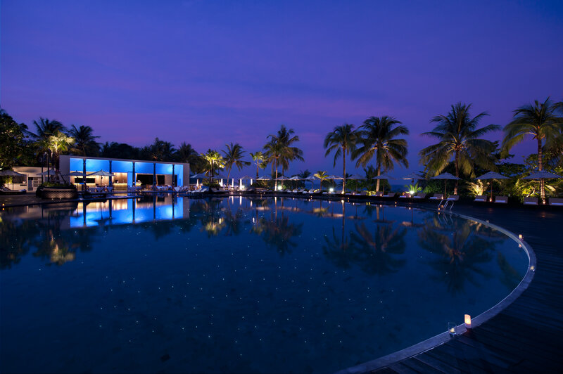 Nighttime Pool Resort — Blue, Serene