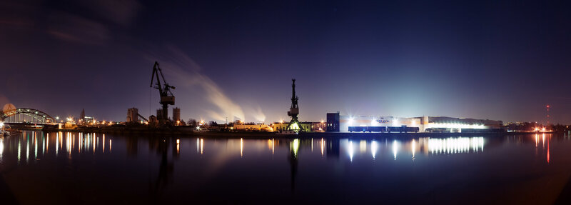 nighttime port panorama