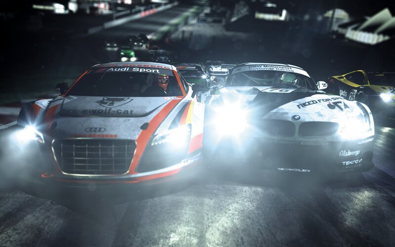 Nighttime race car competition