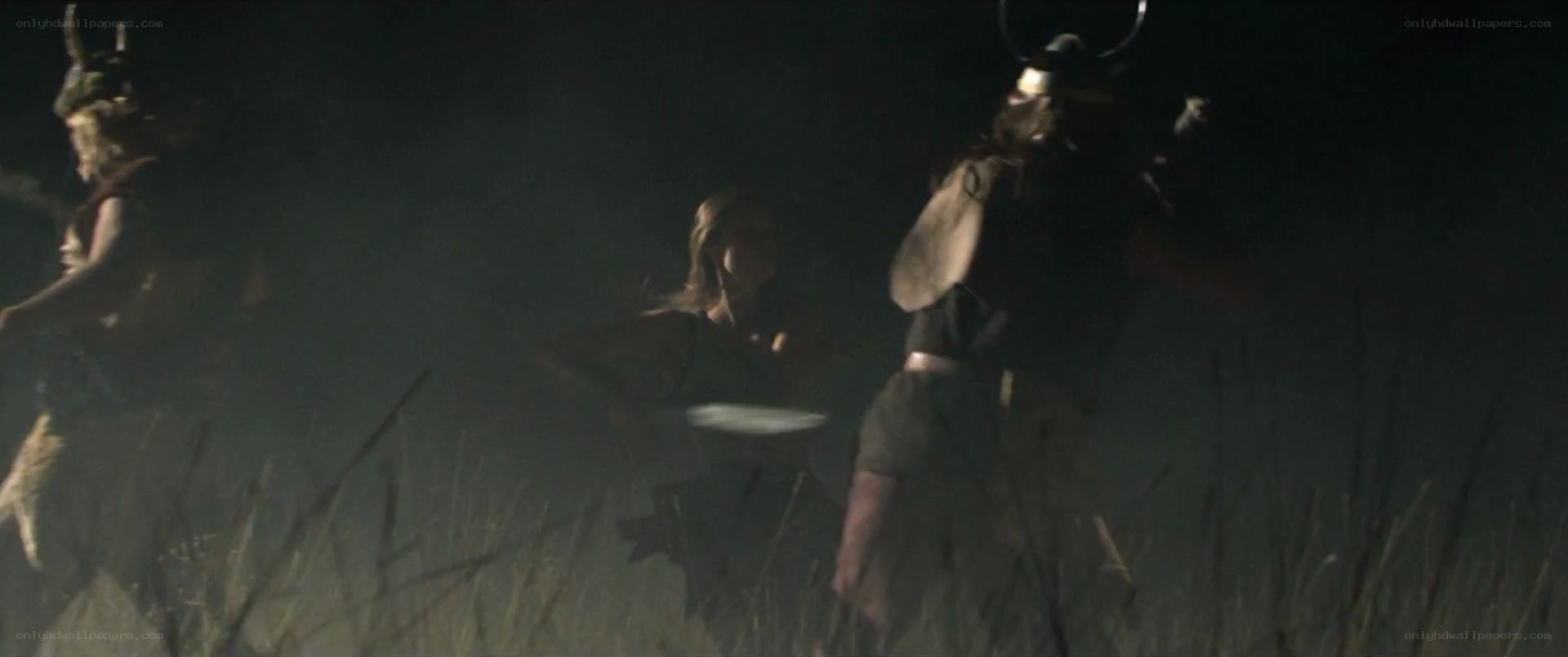 nighttime ritual with warriors