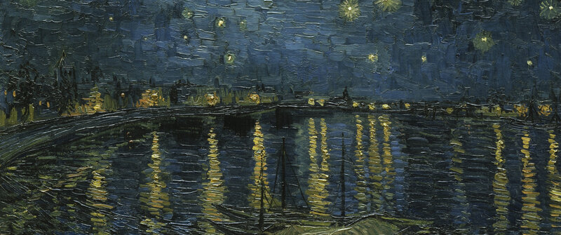 Nighttime River Scene — Blue