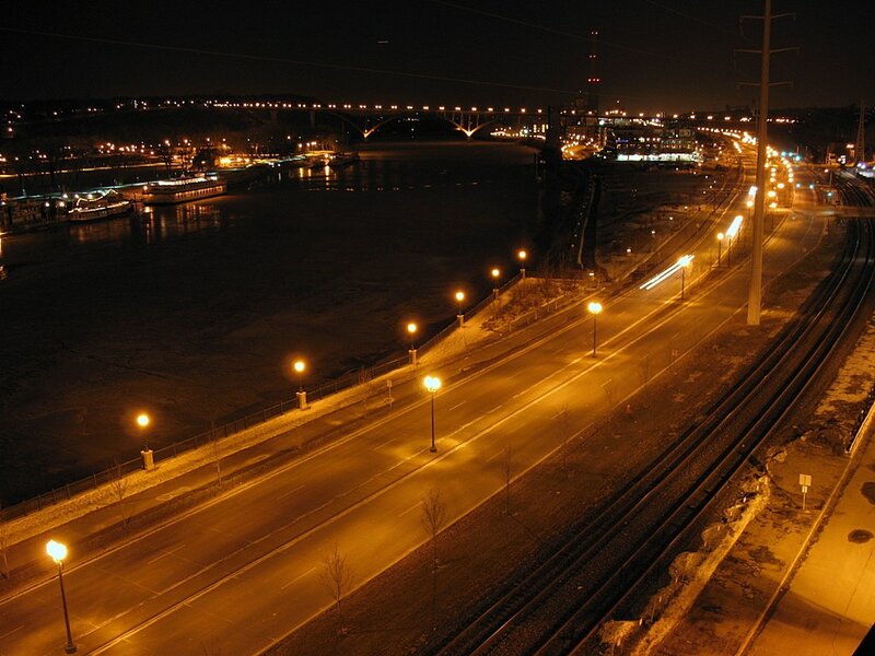 Nighttime River View — Black