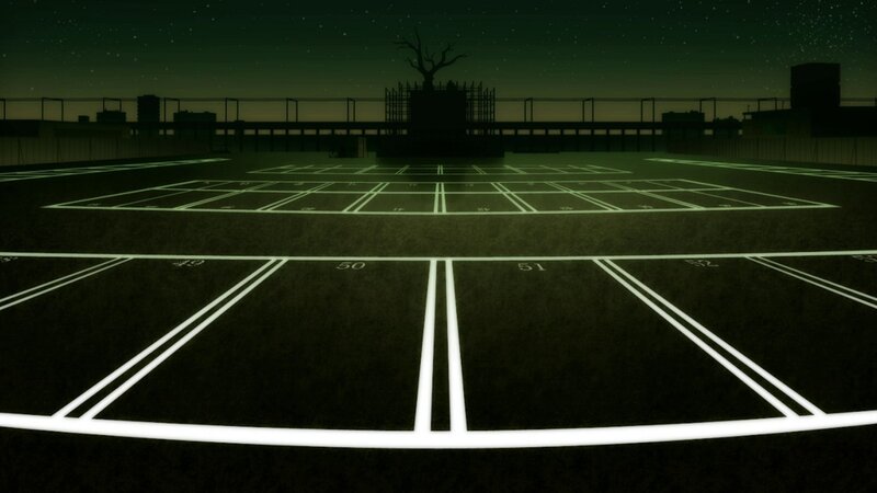 nighttime rooftop shuffleboard