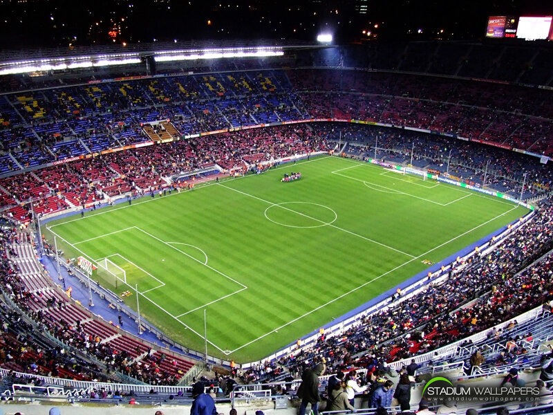 nighttime soccer stadium view