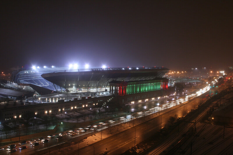 nighttime stadium view