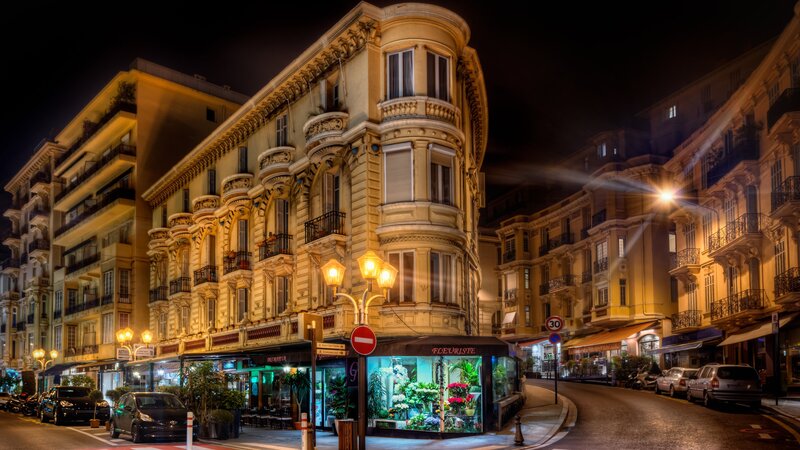 Nighttime Street Corner