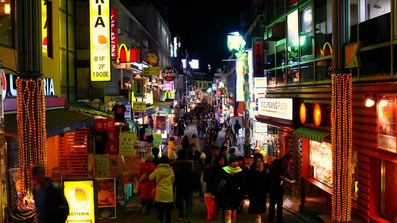 nighttime street in a japanese city