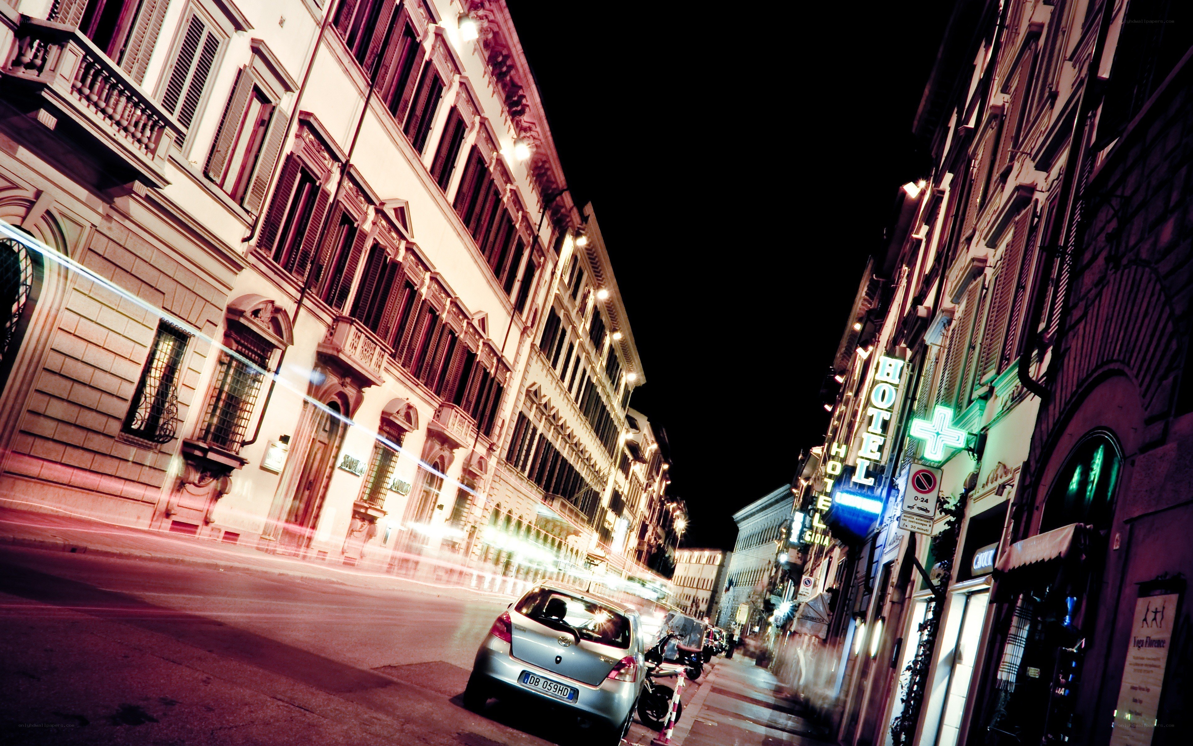 nighttime street in florence