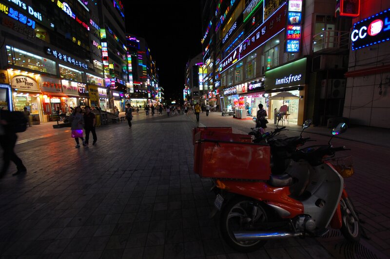 nighttime street in seoul