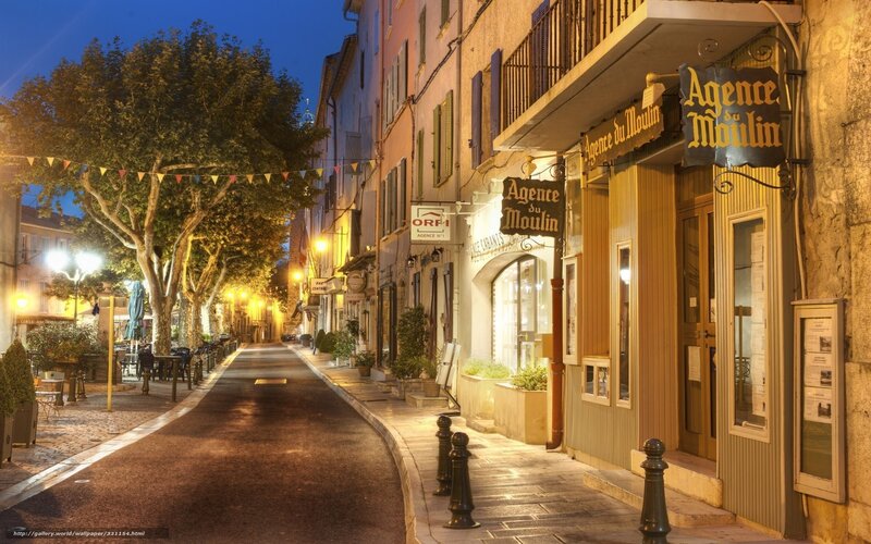 Nighttime Street in Town — Yellow, Serene
