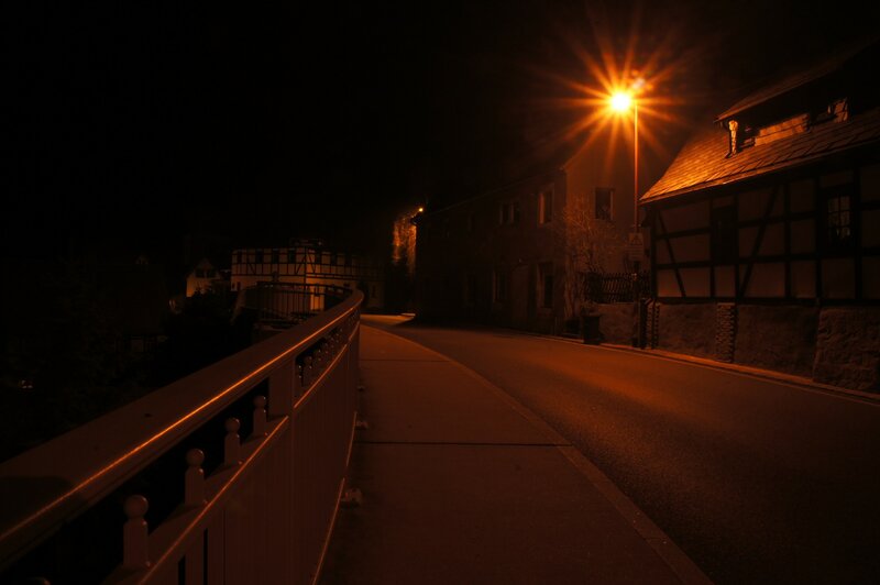 Nighttime Street Scene — Black, Dark