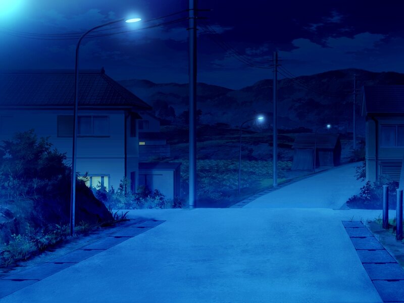 Nighttime Street Scene — Blue, Serene