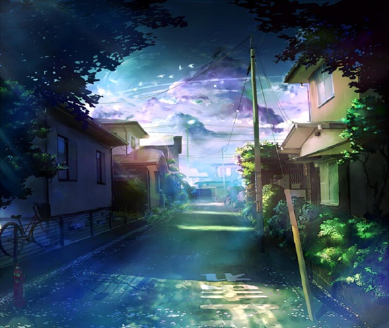 Nighttime Street Scene — Blue