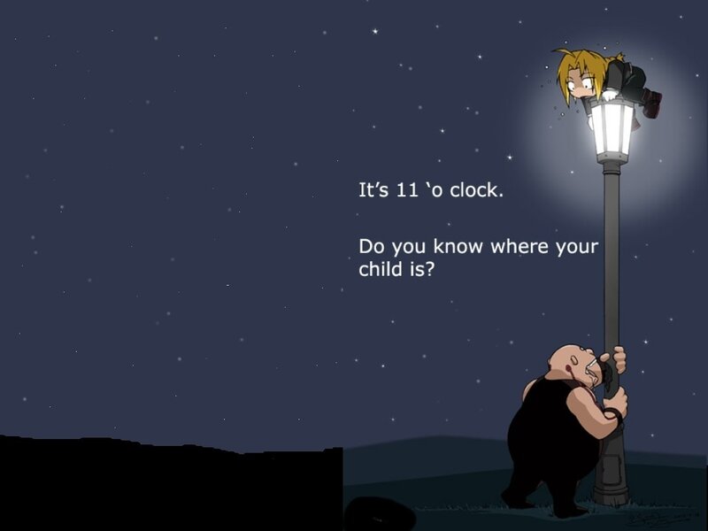 Nighttime street scene with characters