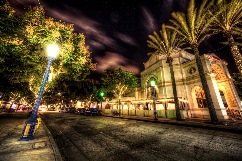Nighttime Street Scene — Yellow, Dramatic, Night