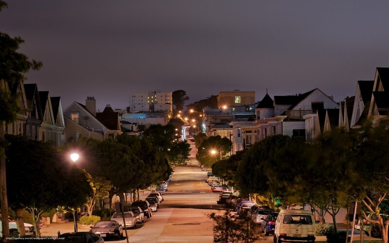 Nighttime Street View — Dark Blue