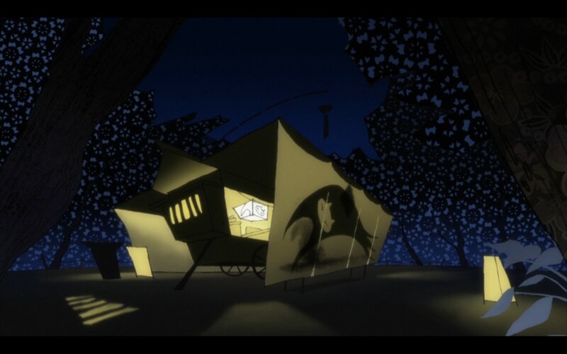 nighttime tent scene