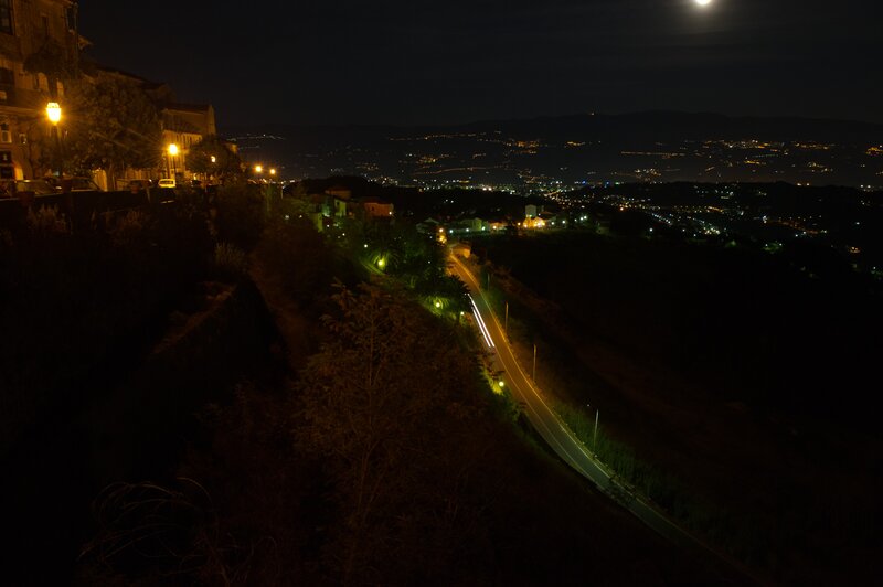 Nighttime Town View — Black