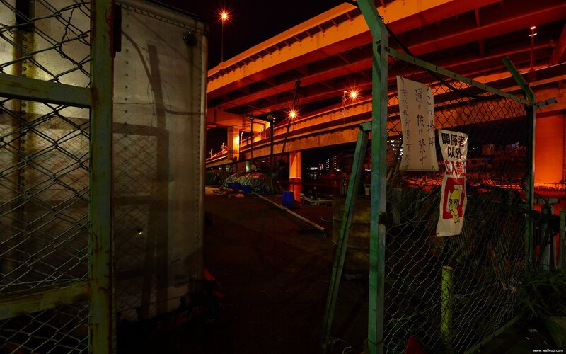 Nighttime under the bridge