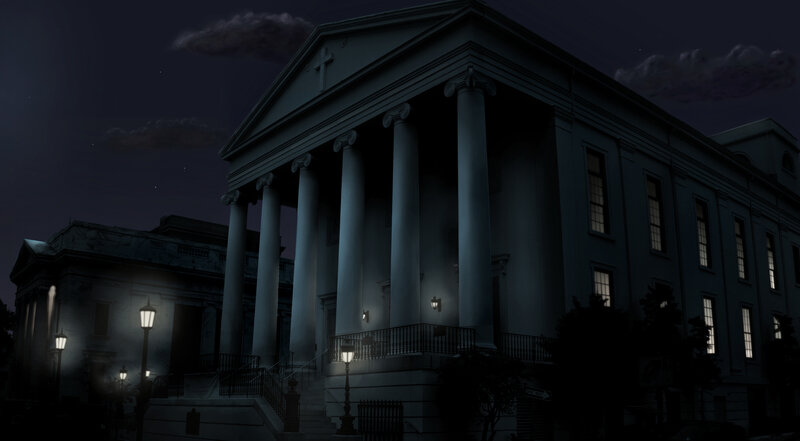 nighttime view of a church