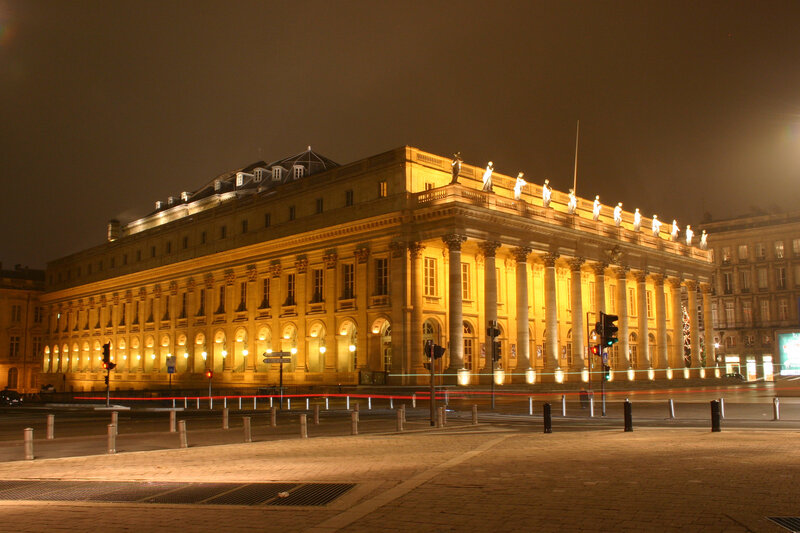 nighttime view of a grand building
